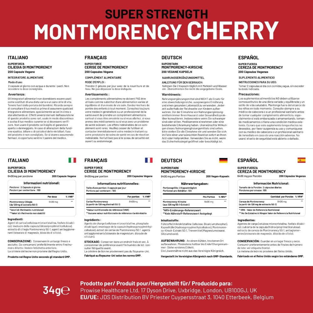 Prowise Healthcare Montmorency Cherry 6400 mg