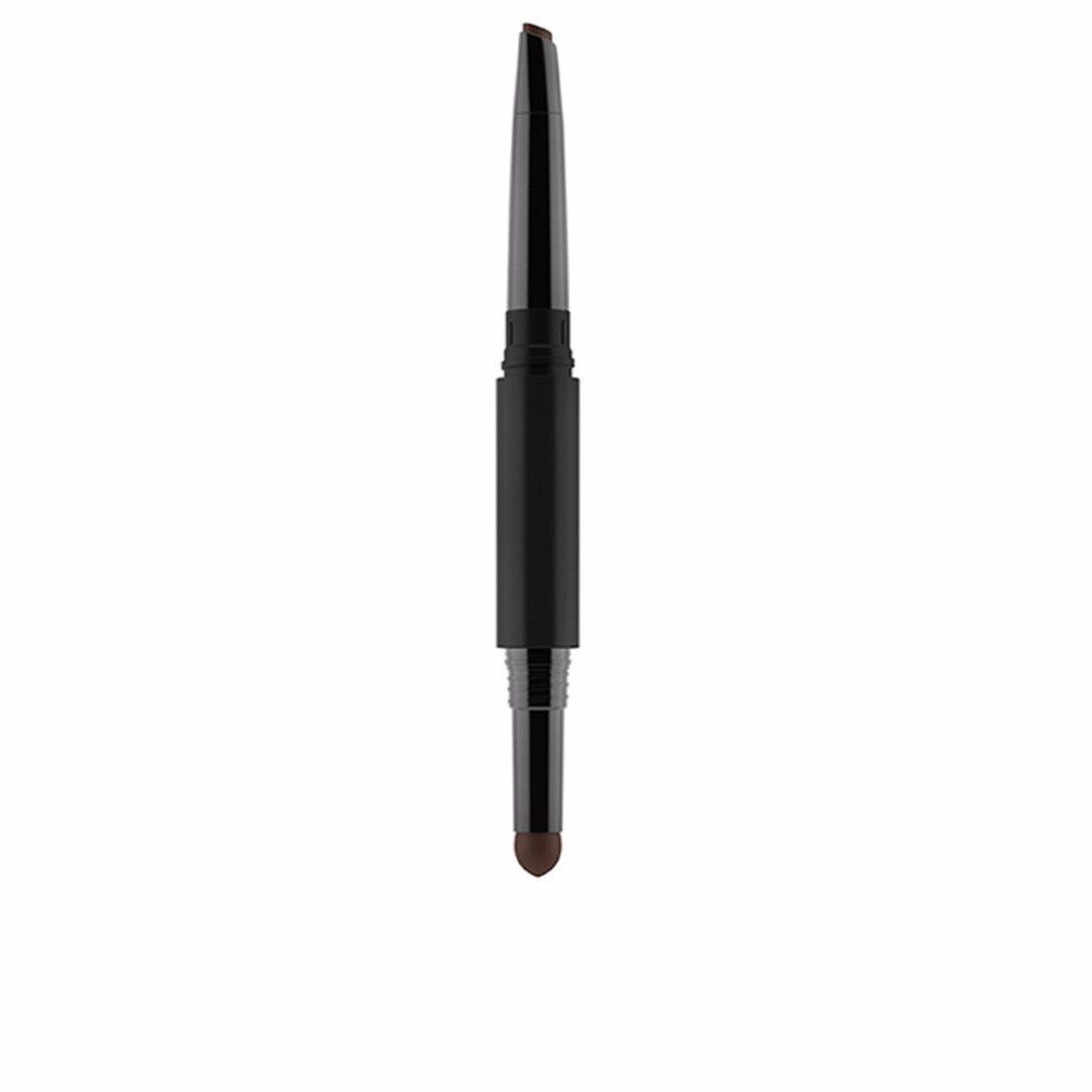 Doppelstift, schwarz und silberfarben. Ein Ende hat eine braune Spitze, das andere eine abgeschrägte Spitze.