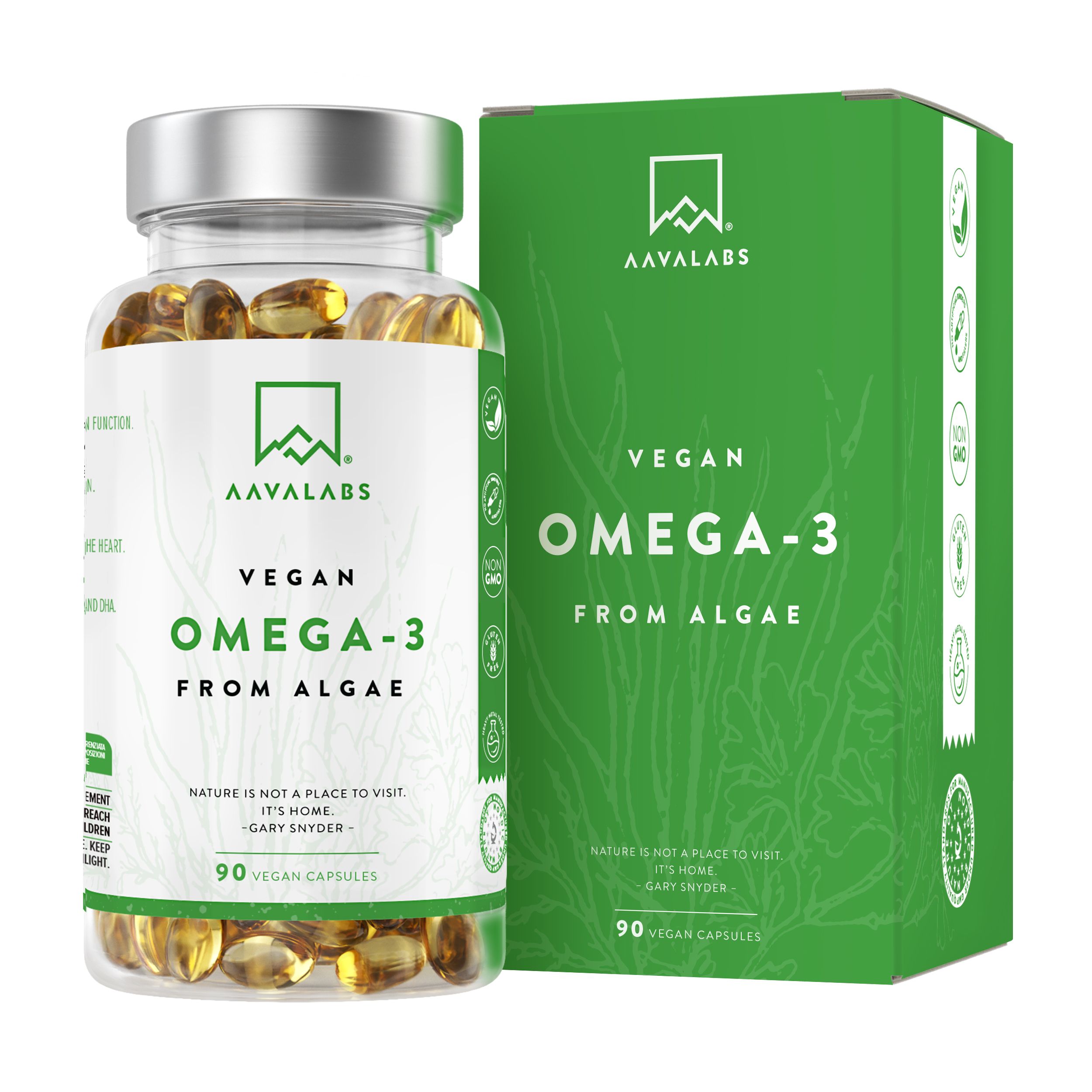 Aavalabs Veganes Omega 3 aus Algen – 600 mg DHA & 300 mg EPA  – Nachhaltig & hochdosiert