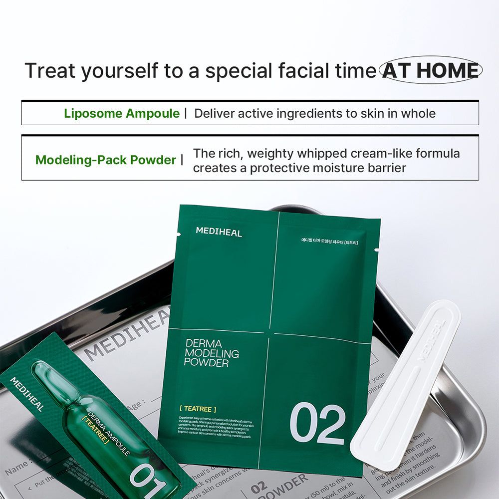 Mediheal Derma Modeling Powder Set mit Ampulle und Spatel.