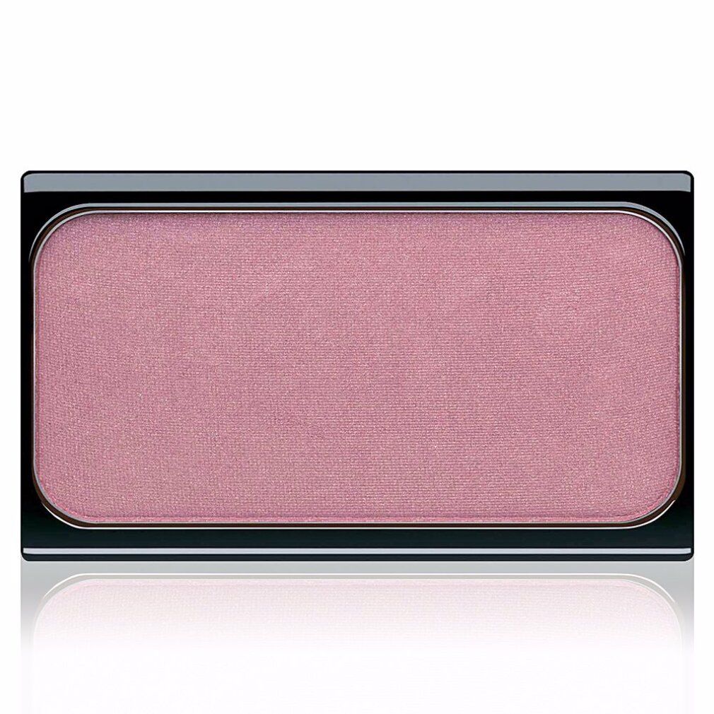 Blush in rechteckiger, schwarzer Kompaktverpackung. Rosa Farbton.