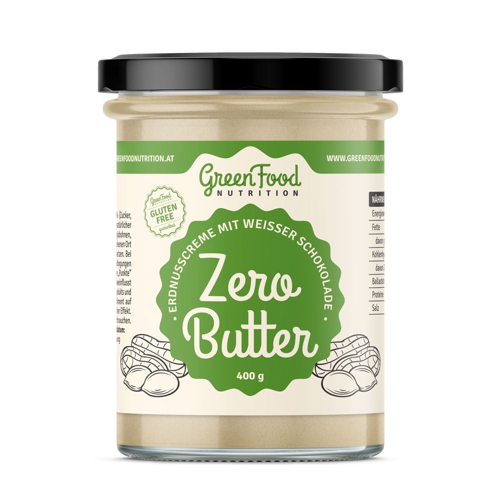 GreenFood Nutrition Zero Butter Erdnusscreme mit weißer Schokolade