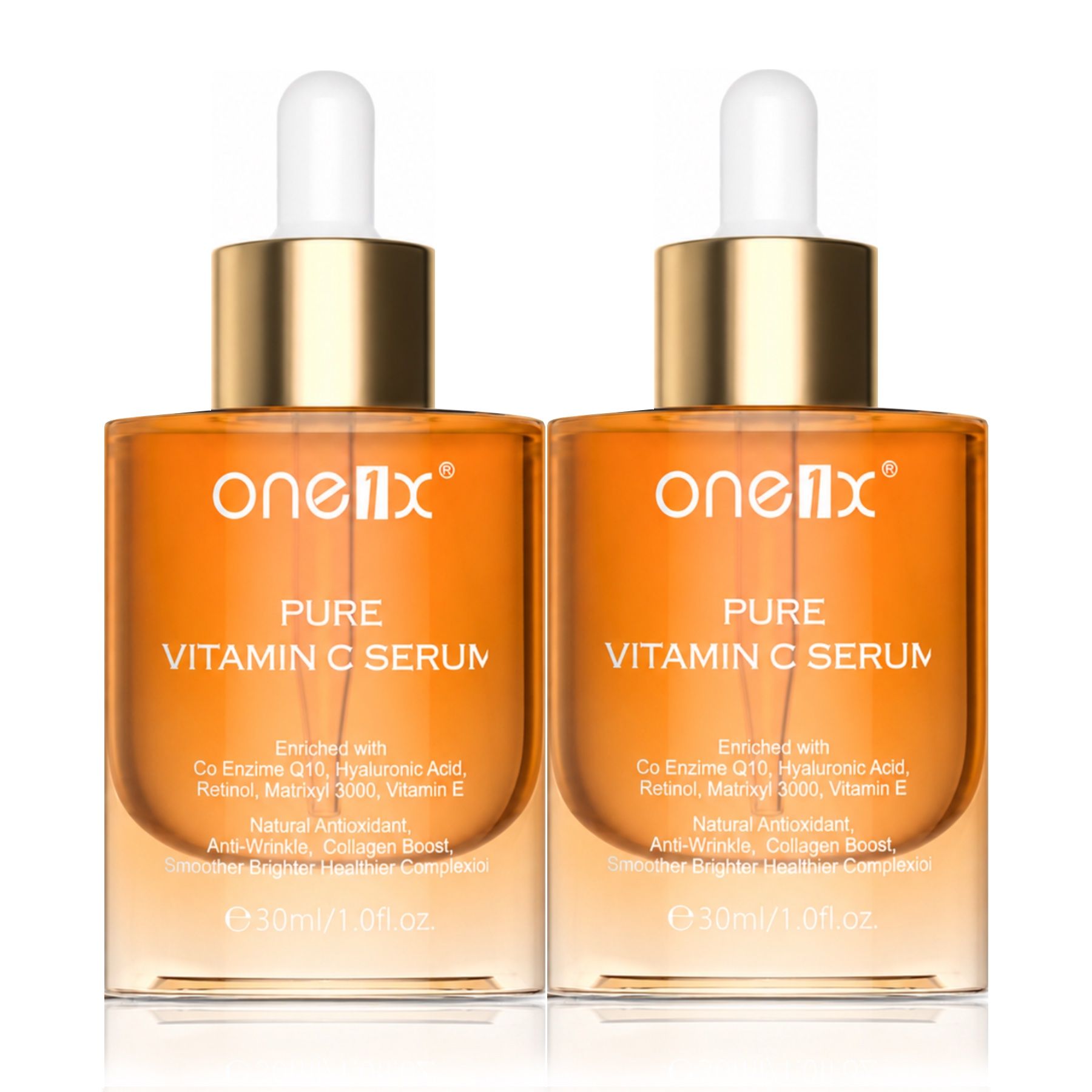 P-beauty Gesichtsserum mit Peptide Hyaluronsäure Retinol Vitamin C E 2x30 ml Serum