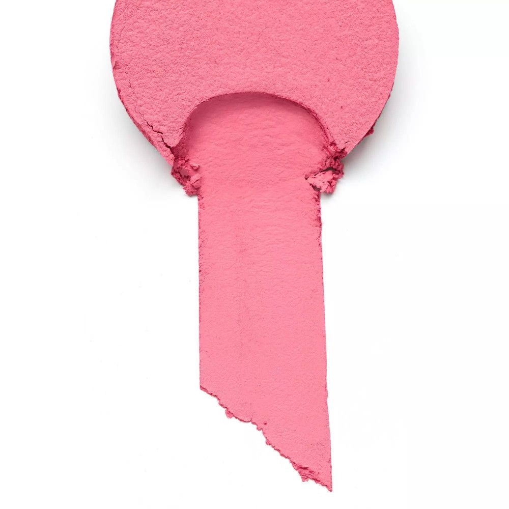 Rosa Rouge-Probe, die an eine Blume erinnert. Der obere Teil ist abgerundet, der untere Teil ist ein Streifen.