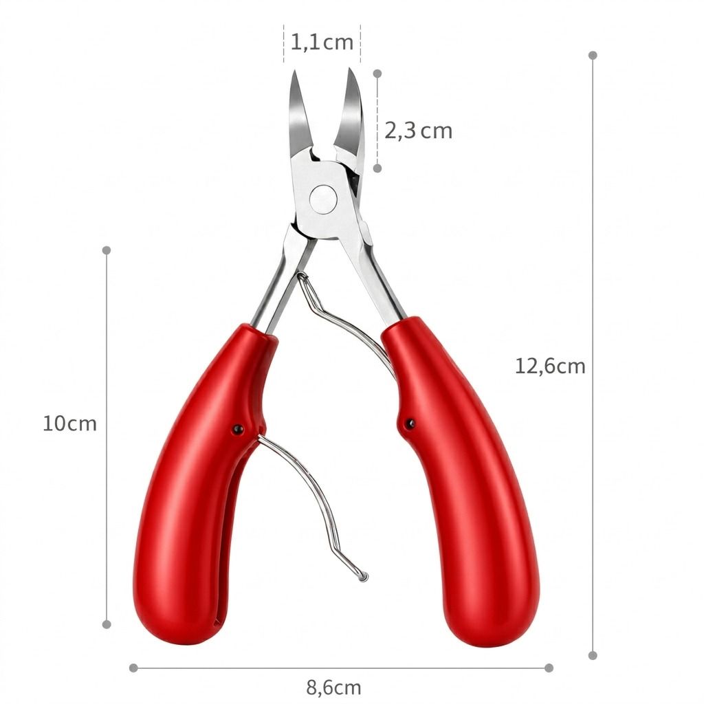 COOL-i Profi Fußnagelknipser aus Edelstahl, Präzisionszange für dicke Nägel, rutschfester Griff