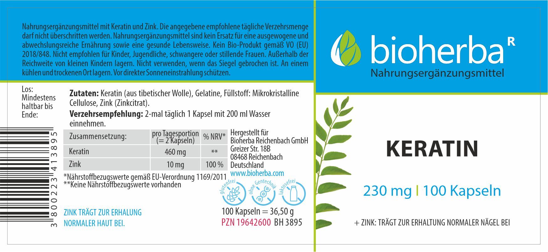 Bioherba Keratin Kapseln