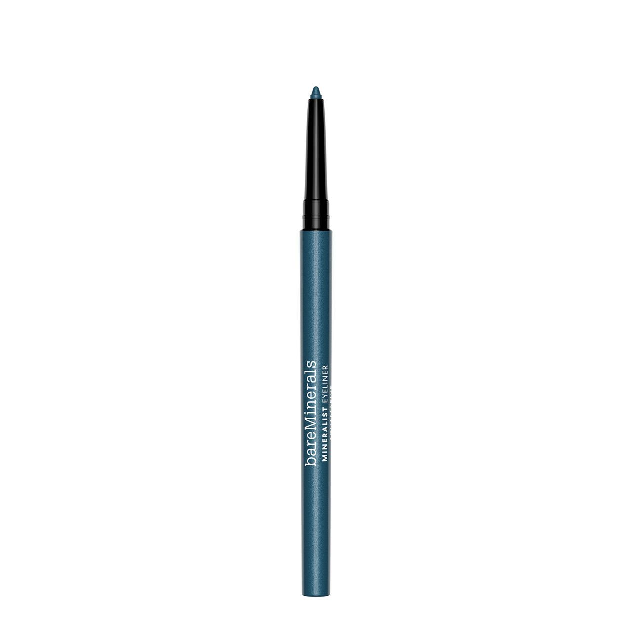 Blauer Eyeliner-Stift von bareMinerals. Schwarze Spitze, blauer Schaft. Aufschrift: Mineralist Eyeliner.