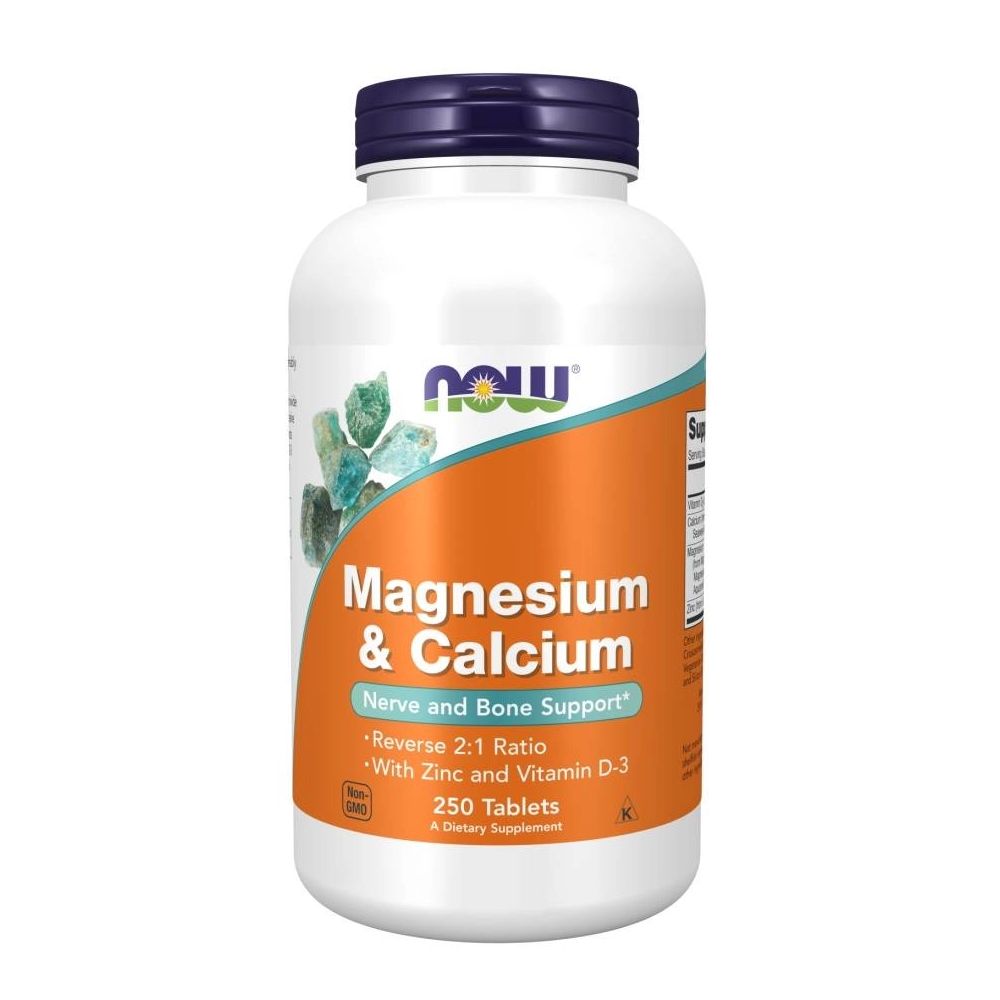 NOW Foods Magnesium & Calcium mit Zink und Vitamin D3 250 St Tabletten