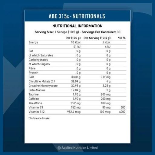 Applied Nutrition A.b.e Ultimate Pre 315 g Pulver zur Herstellung einer Lösung zum Einnehmen