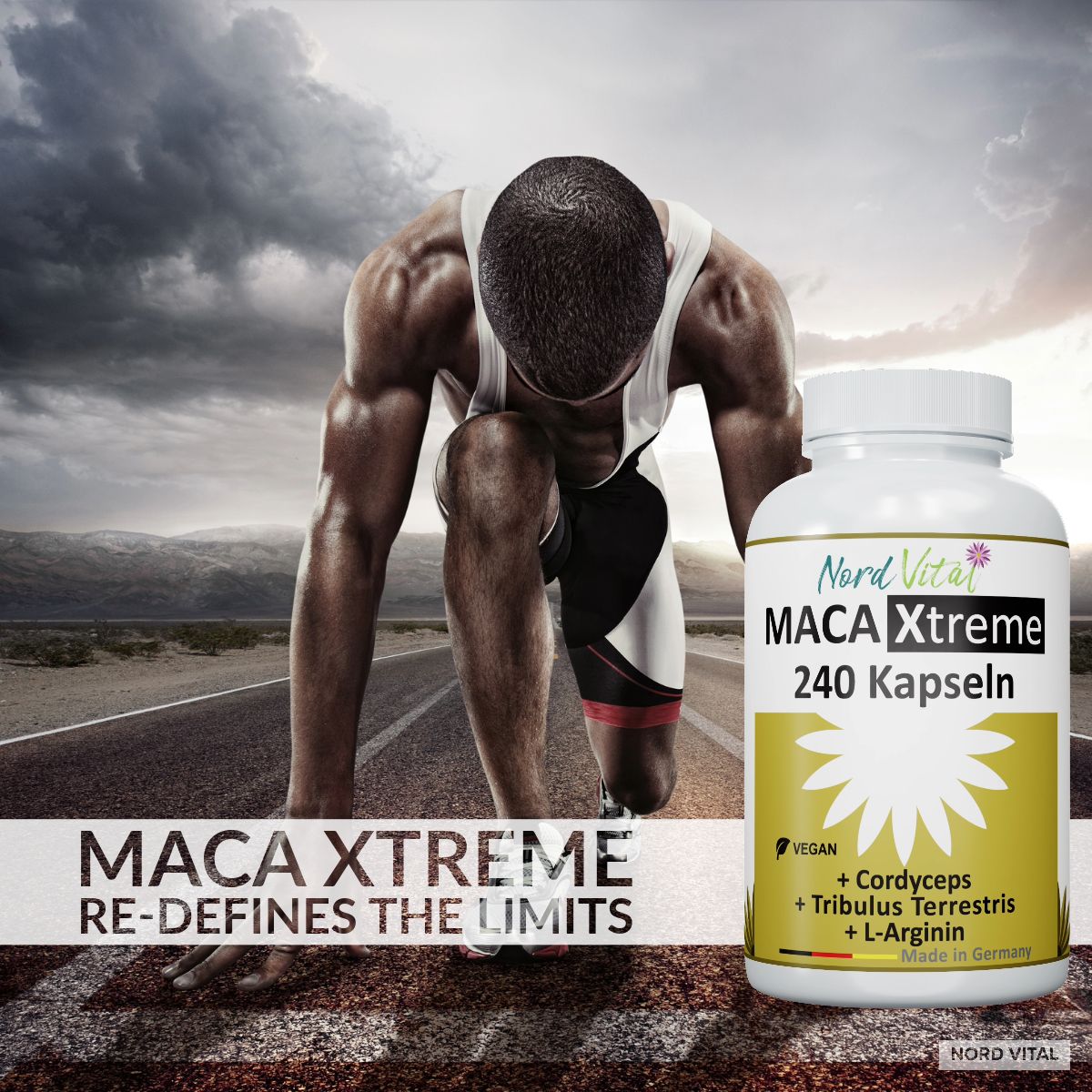 Nord Vital Maca Kapseln mit Ginseng, Cordyceps, L-Arginin und Tribulus Terrestris