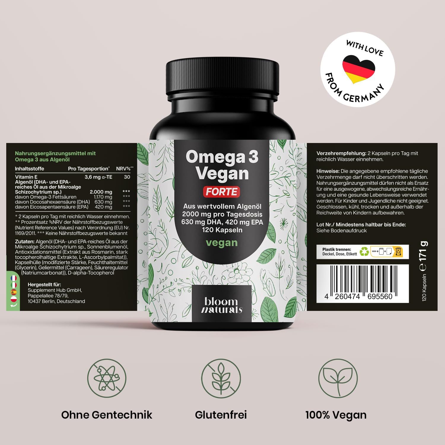 Bloom Naturals Omega 3 Kapseln