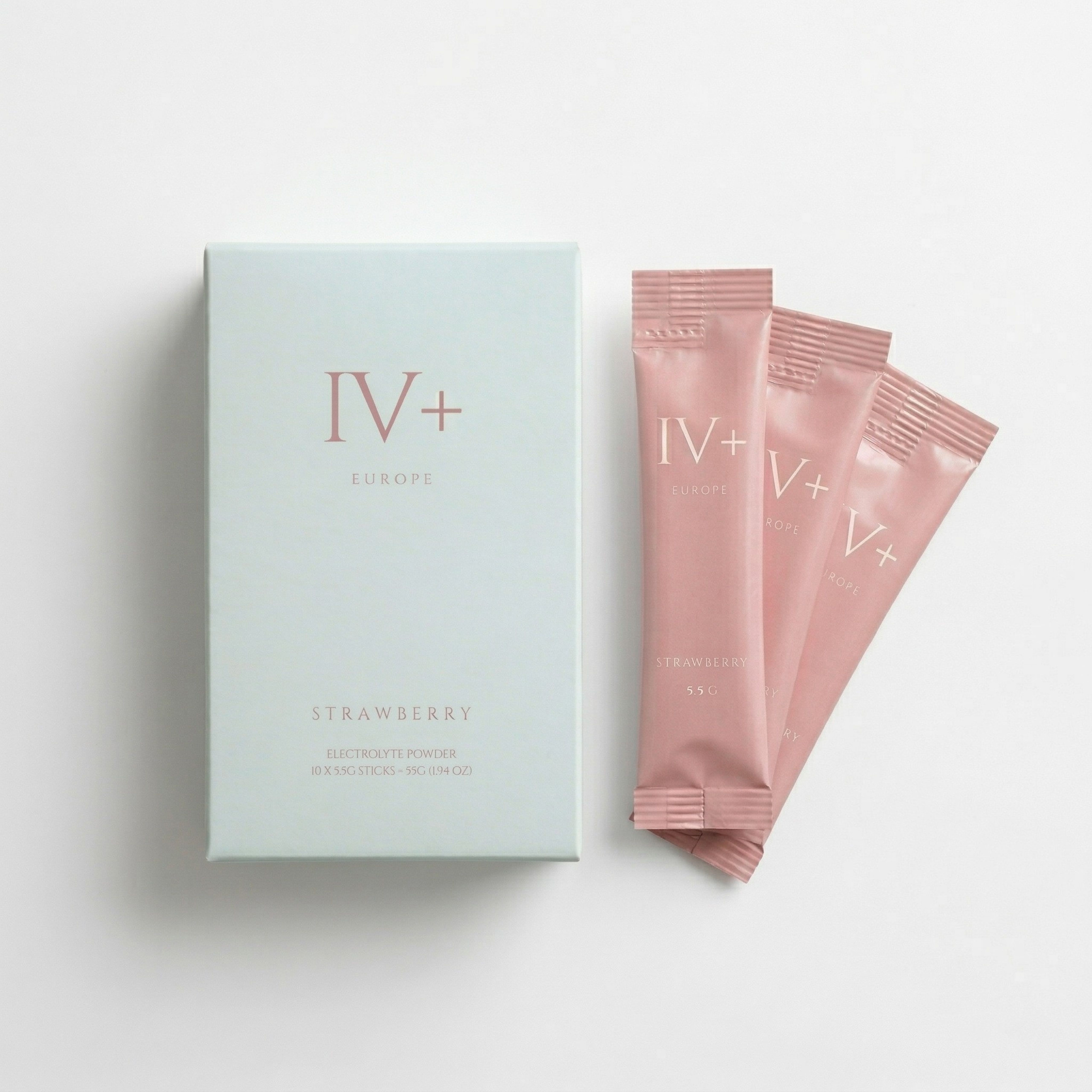 IV+ Strawberry Electrolyte Powder - Real Fruit Hydration