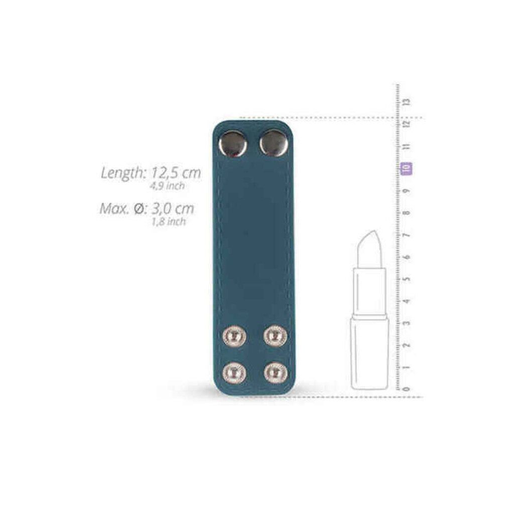 Hodenring mit vier Knöpfen. Maße: 12,5 cm lang, max. Ø 3,0 cm. Lippenstift zum Größenvergleich.