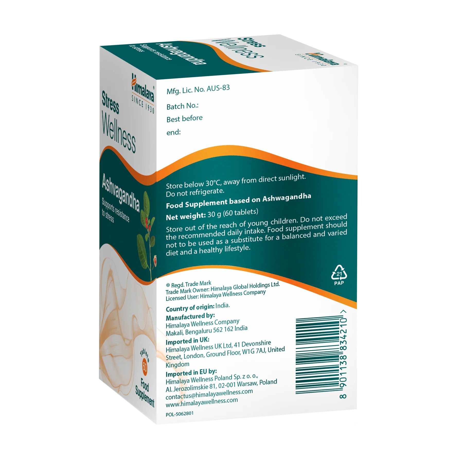 Himalaya Stress Wellness Ashwagandha - 60 Tabletten