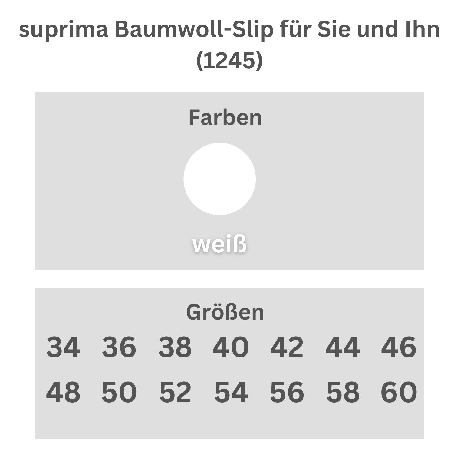 suprima Baumwoll-Slip für Sie und Ihn (1245)