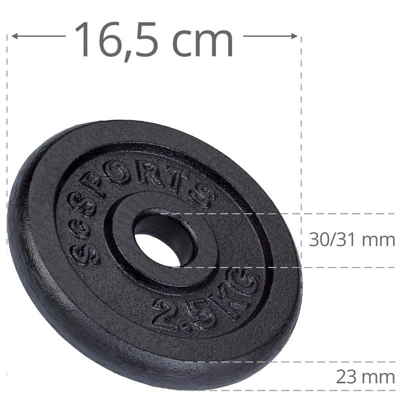 ScSPORTS® Kurzhantelset  20 kg mit Gewinde Guss