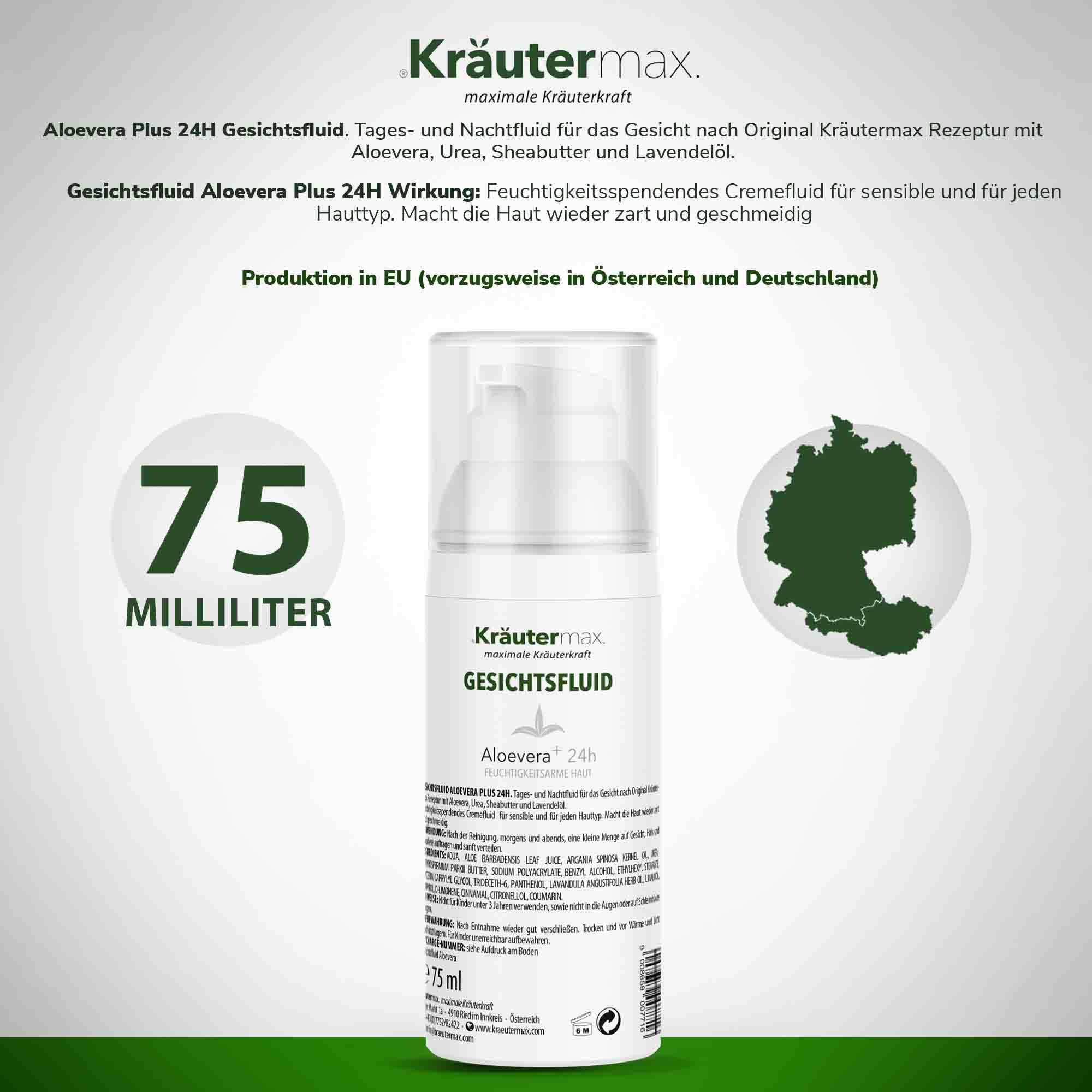 Kräutermax Gesichtsfluid Aloevera plus 24h