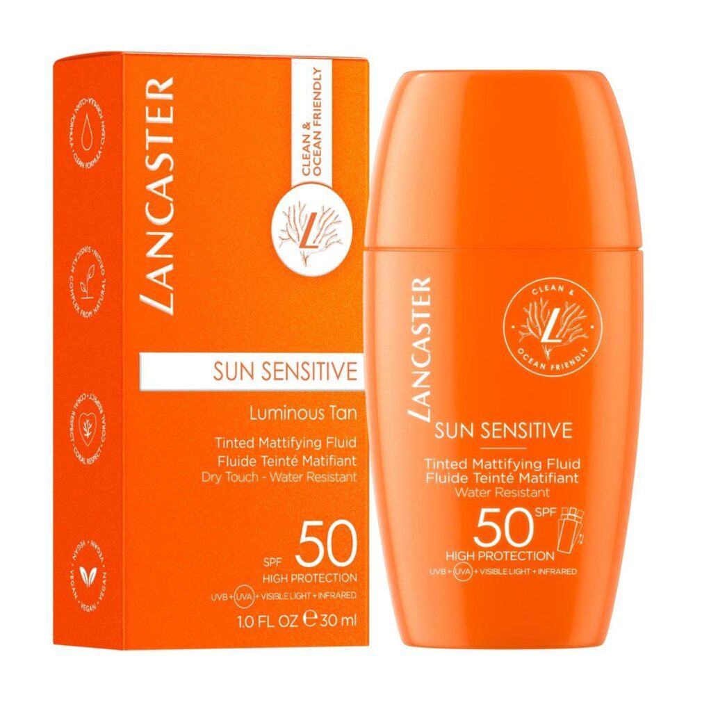 Lancaster Sonnenempfindlicher Tönender Mattierender Fluid SPF50 Flasche.