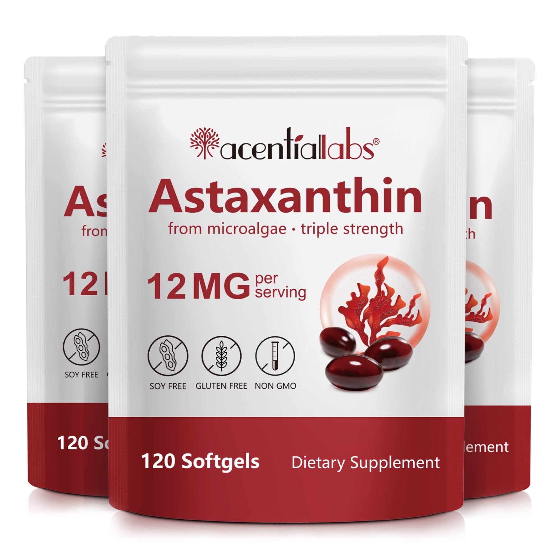 Aliver Astaxanthin Hochdosiert Antioxidans für Immunsystem mit Algenextrakt 3x120 St Kapseln