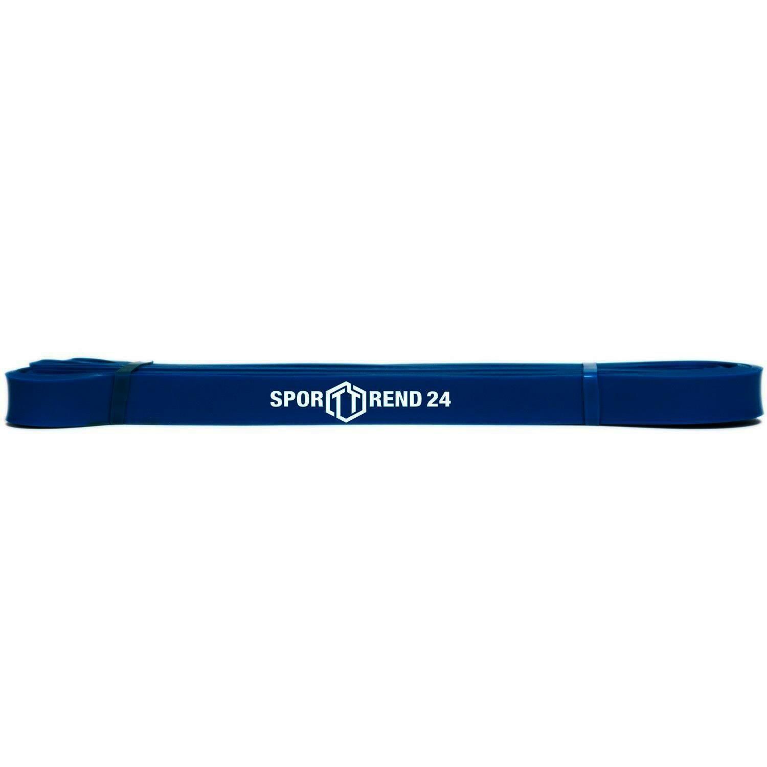 Blaues Fitnessband mit Sporttrend 24 Logo.