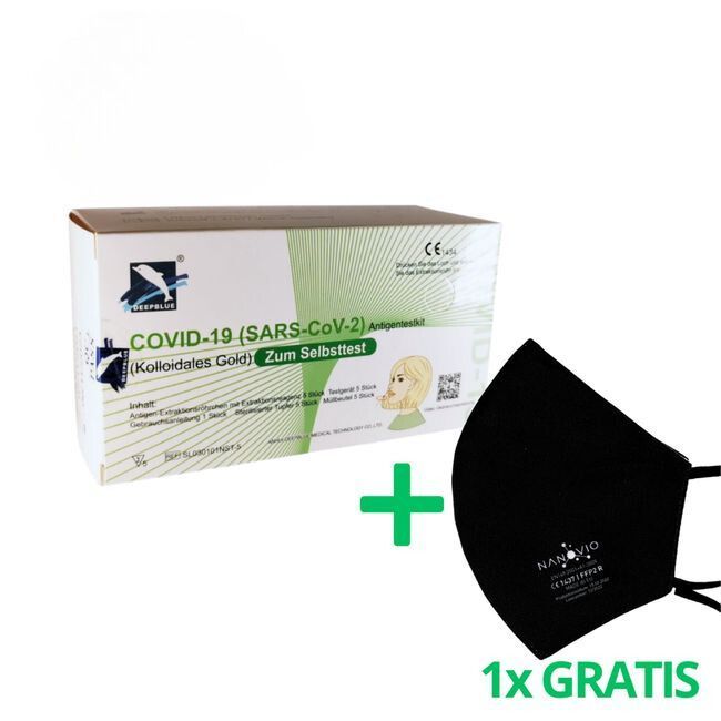 Deepblue Covid-19 Antigen Corona Test + Gratis Nanovio Ffp2 10 St