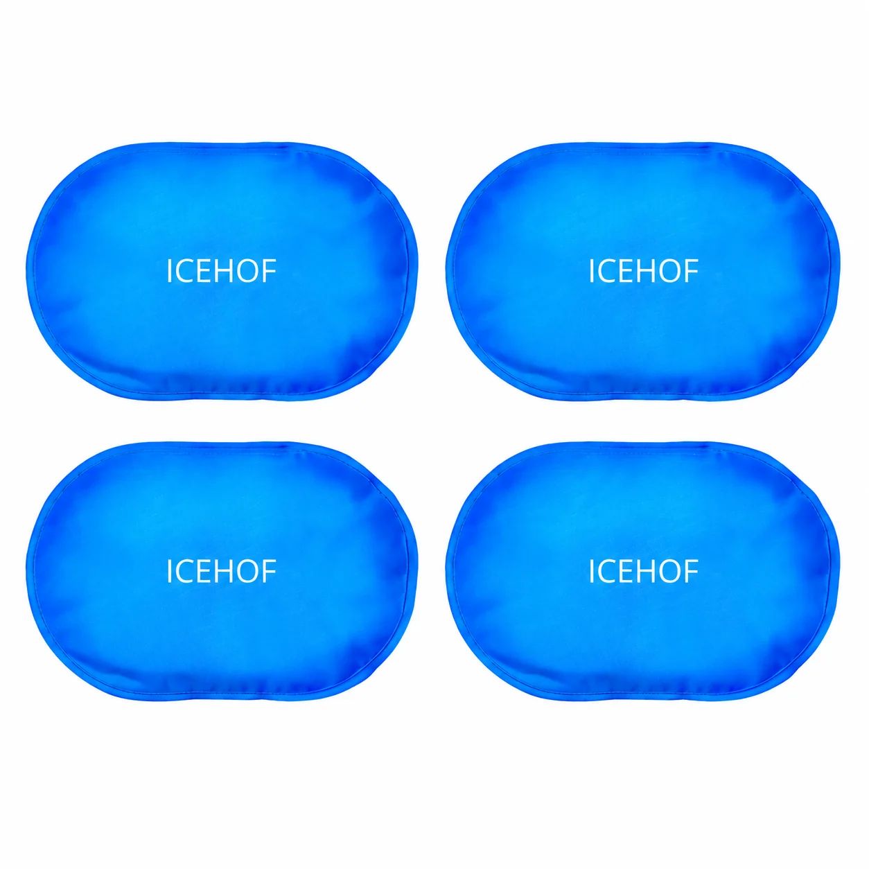 Kühlband mit vier flexiblen Pads, verstellbar von 58-75 cm.