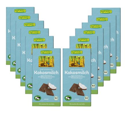 Rapunzel vegane Kokosmilchschokolade 12er-Pack 12x80 g