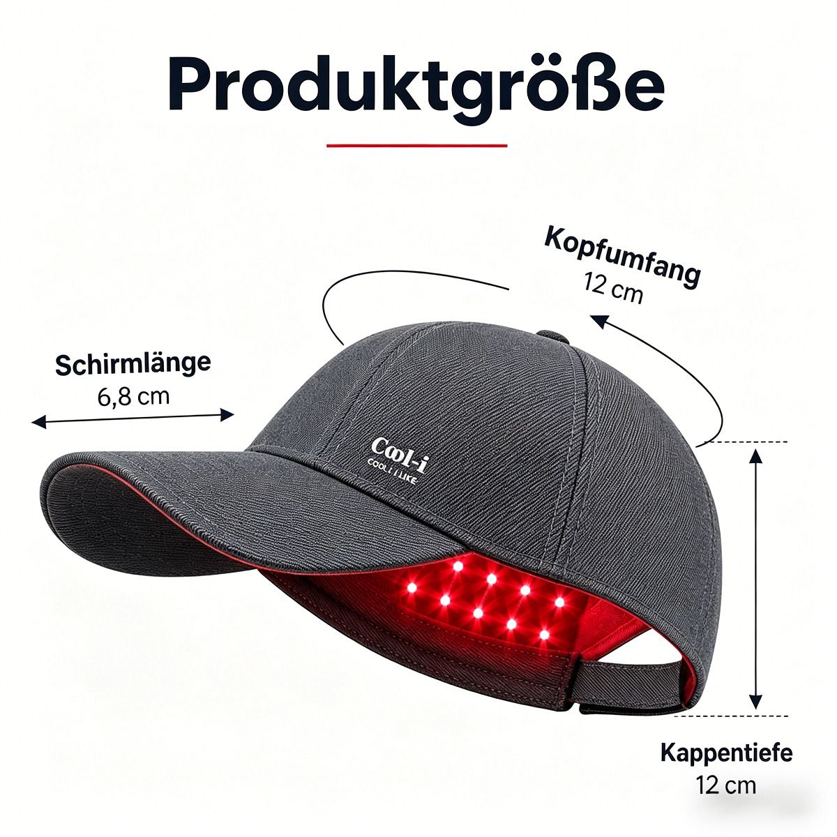 COOL-i LED Haarpflegehaube,158 LEDs, kabellos, mit Infrarot & Blaulicht, Timer, wiederaufladbar
