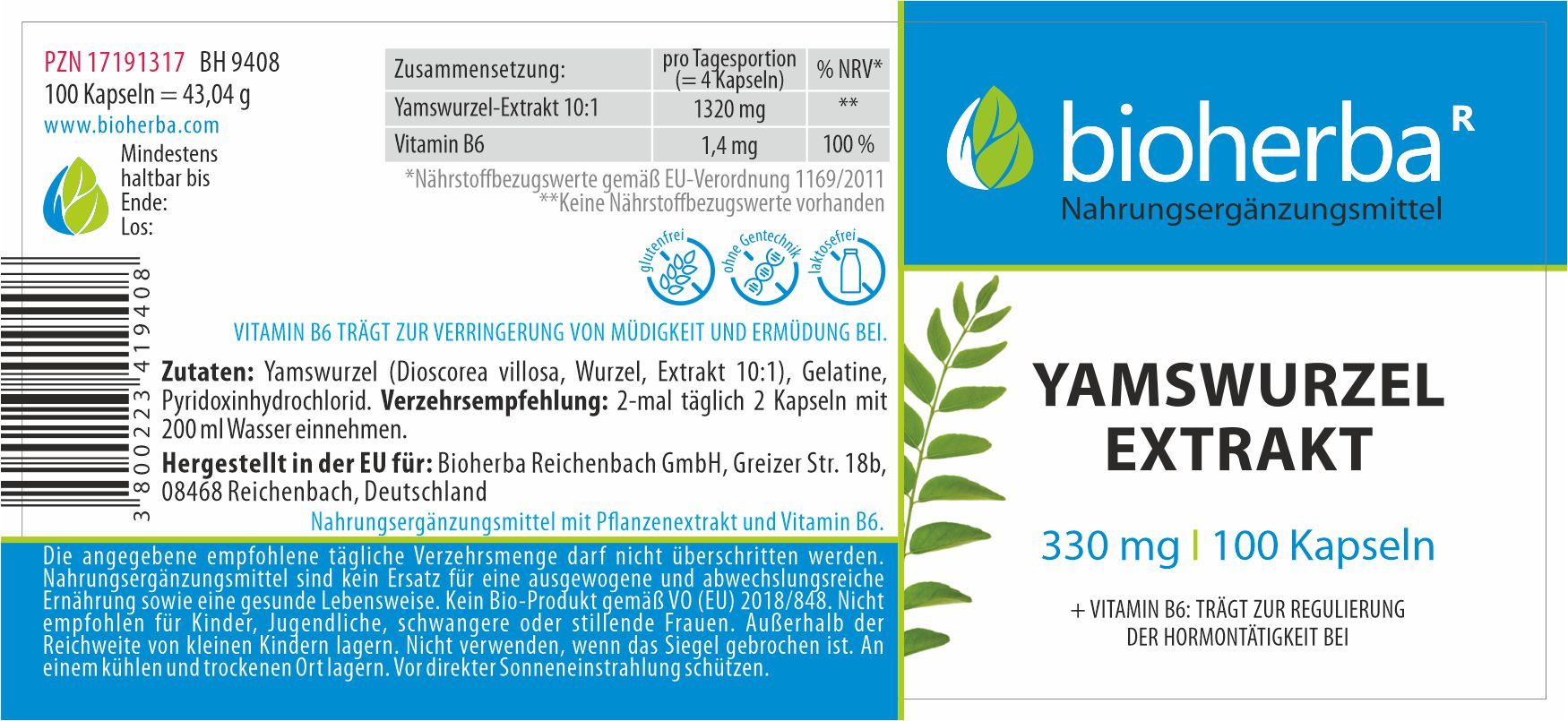 Bioherba Yamswurzel Extrakt Kapseln