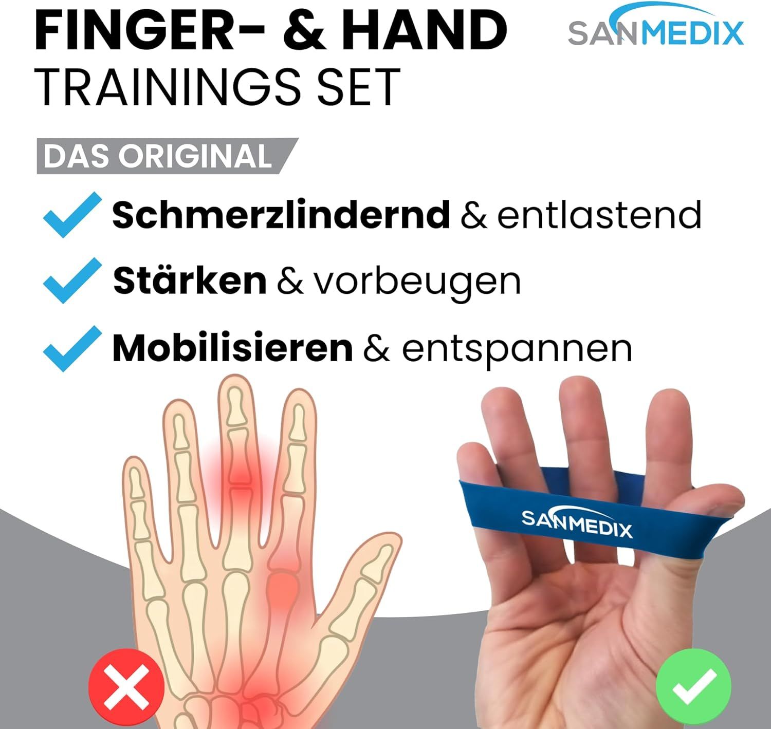 Sanmedix® Handtrainer, Fingertrainer-Set (6-teilig)