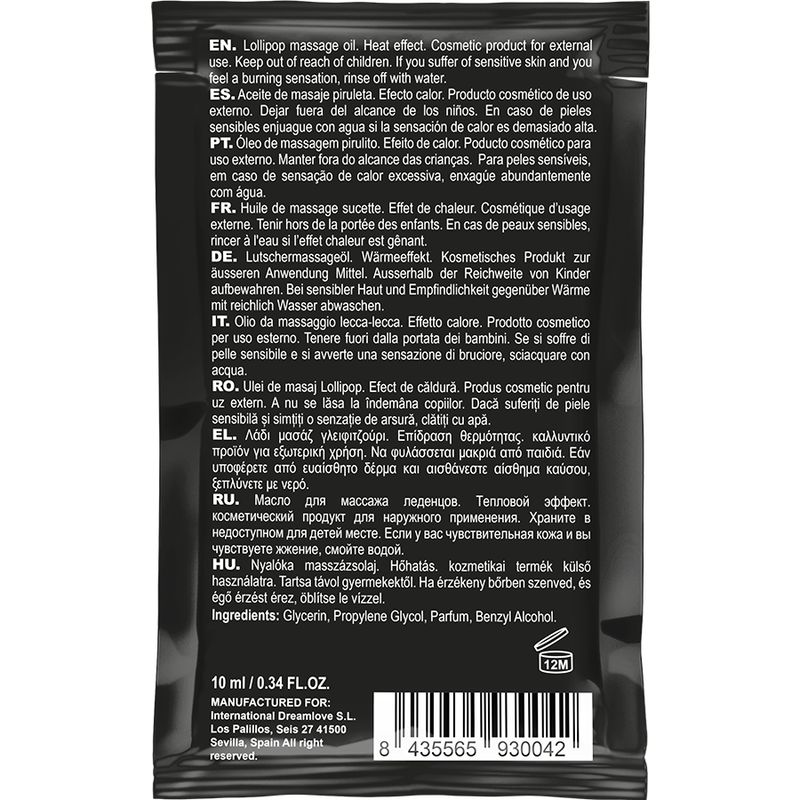 Coquette chic desire lollipop kissable massage oil heating sensation