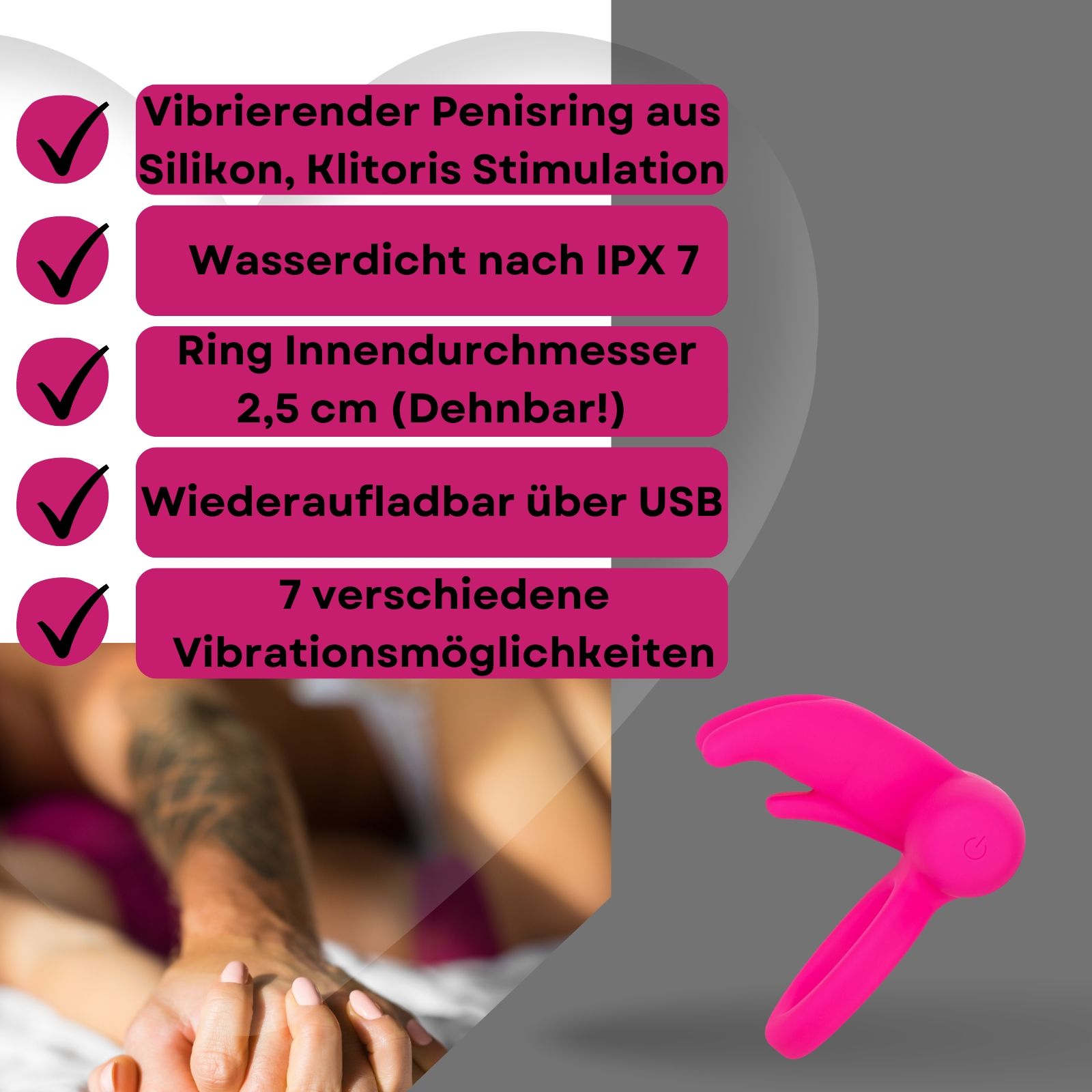 Lovelyness - Vibrierender Penisring "Rabbit" mit Klitoris Stimulation