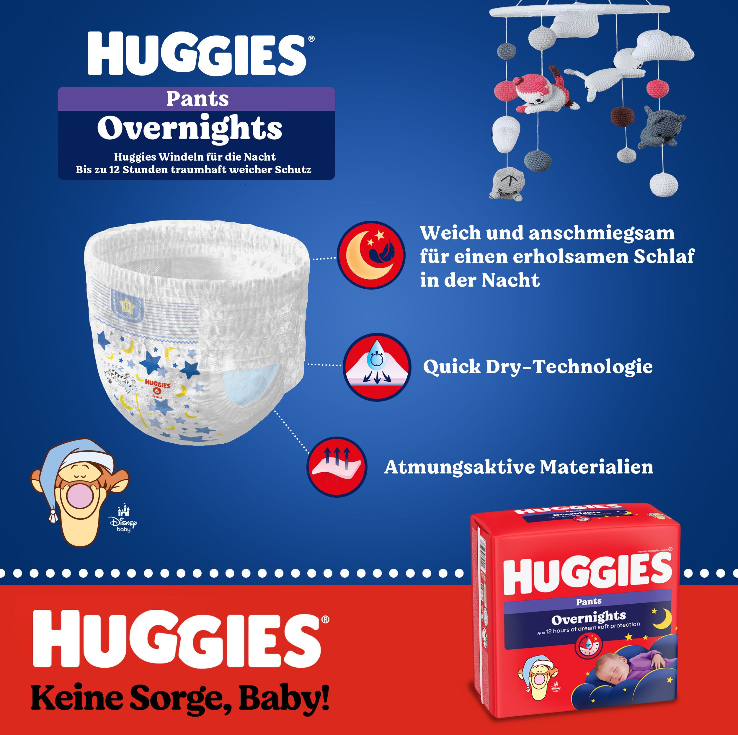 Huggies Overnight Pants Größe 6 (15-25 kg), Nachtwindeln