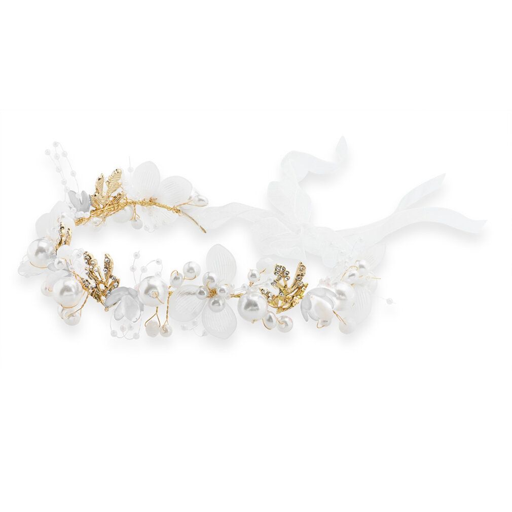 Aufwändiges Perlenstirnband mit Blumen
