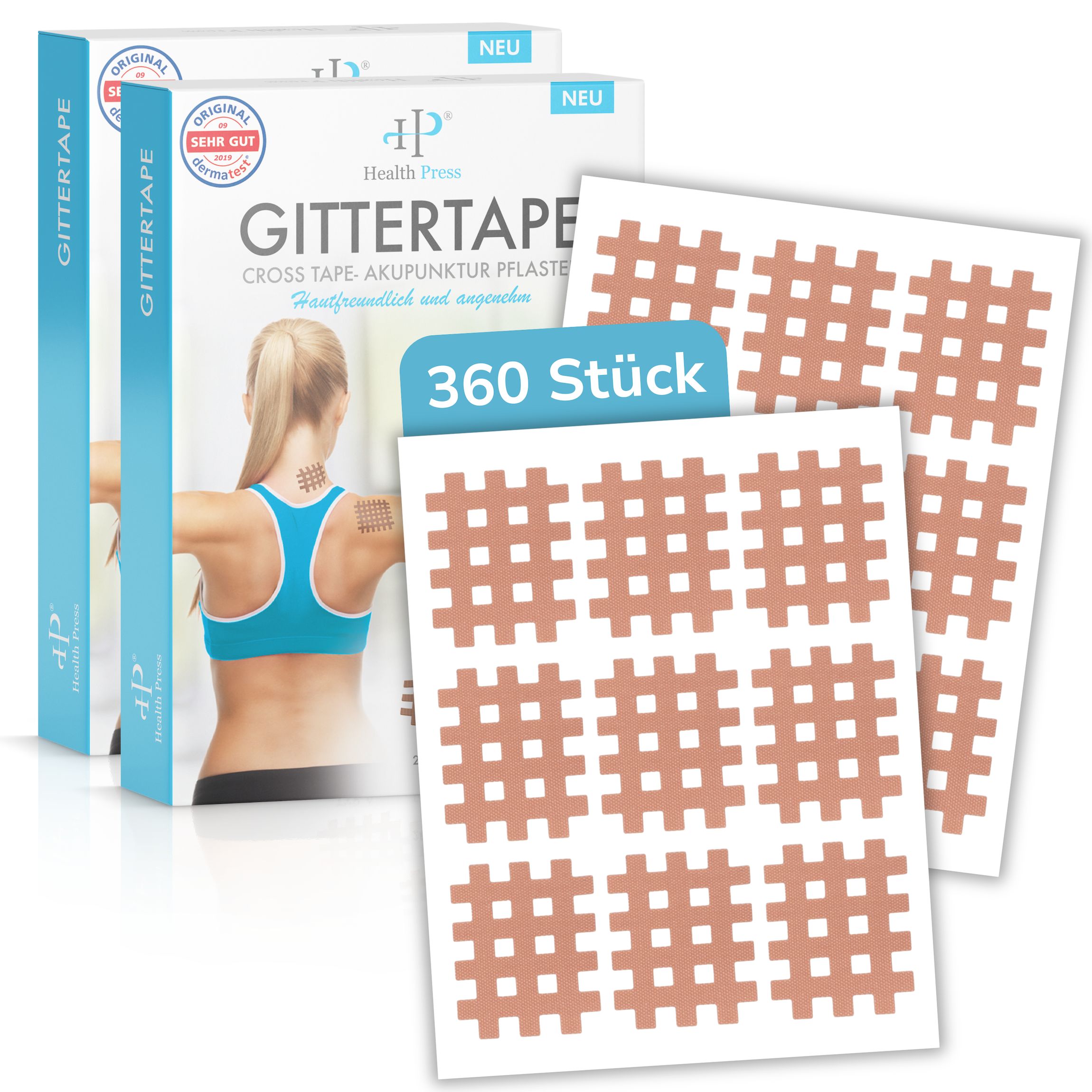 Health Press Gittertape Typ A 2er Set – Crosstape & Gitterpflaster