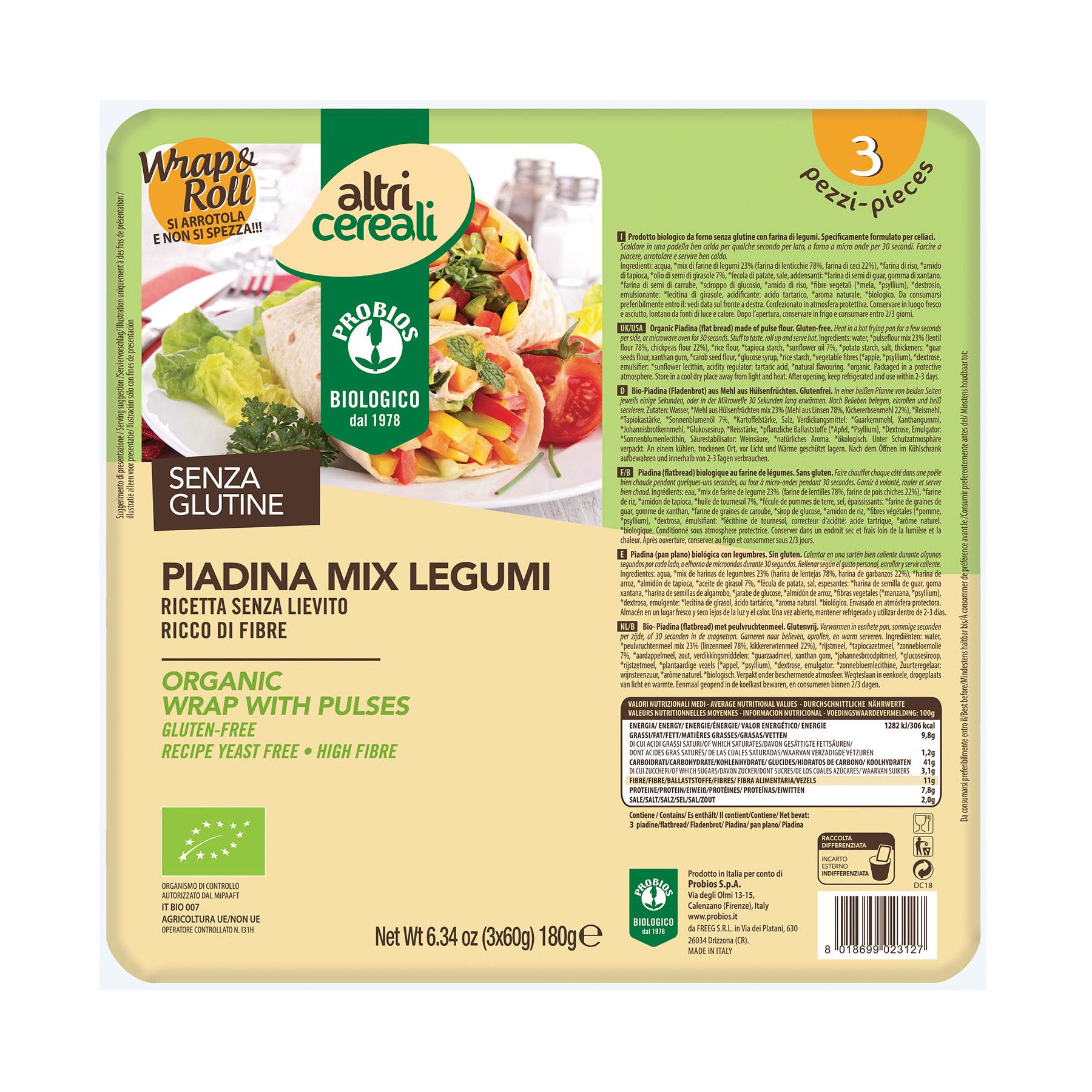Piadina Mix Legumi Senza Glutine - Probios
