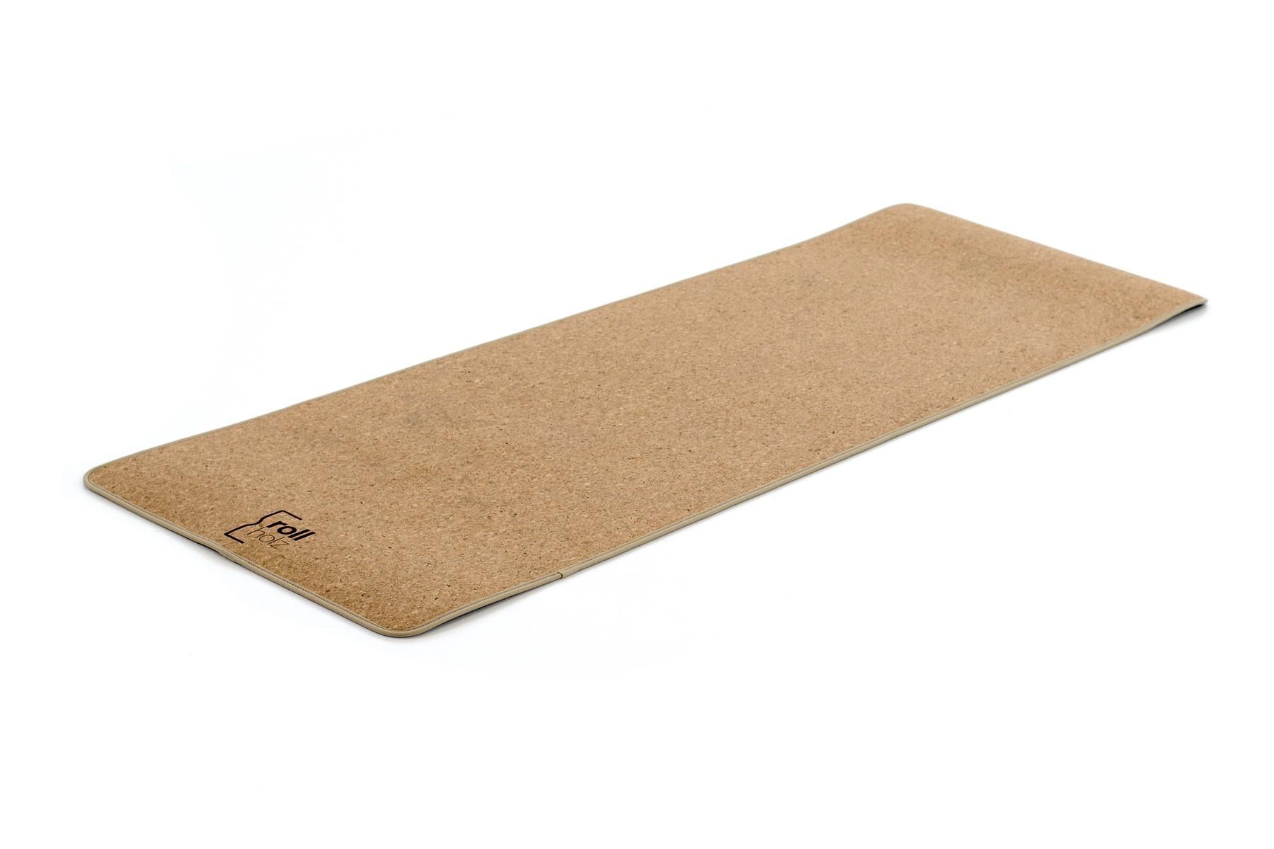 rollholz Yogamatte aus Kork 185 x 61 x 0,6 cm