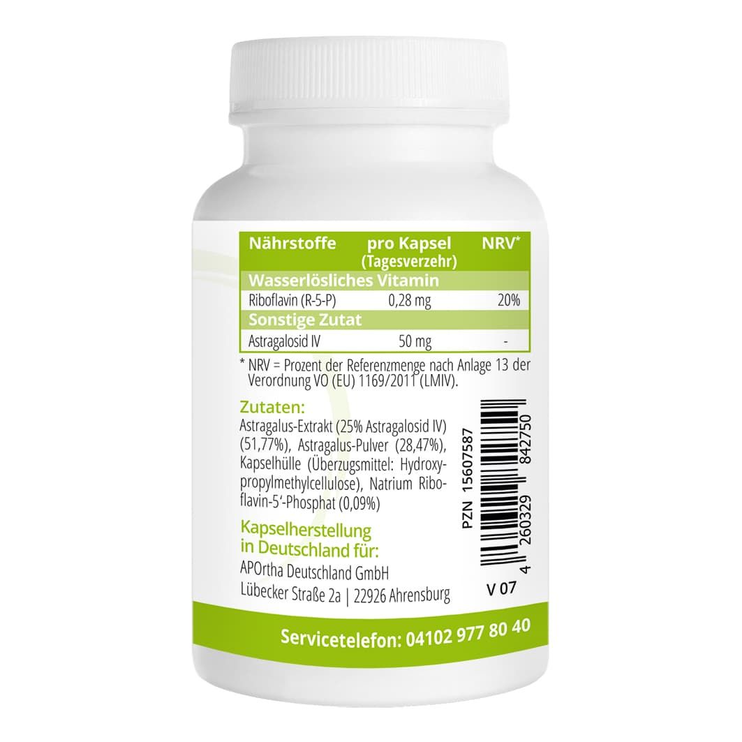 APOrtha® Astragalus-Extrakt Kapseln - Astragalosid IV - 50 mg