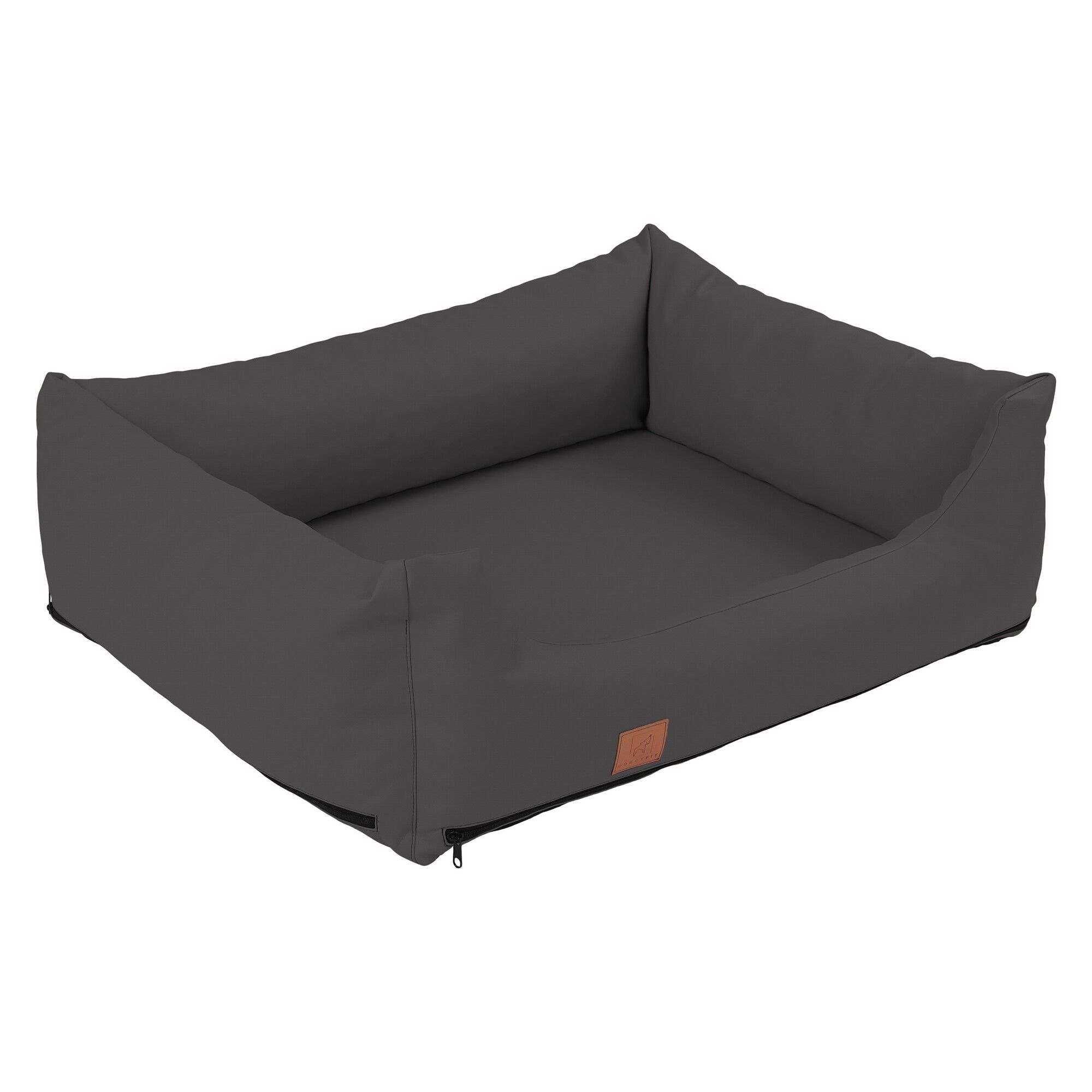 orthopädisches Hundebett "Buddy", Kunstleder, Farbe Grau 140 x 100