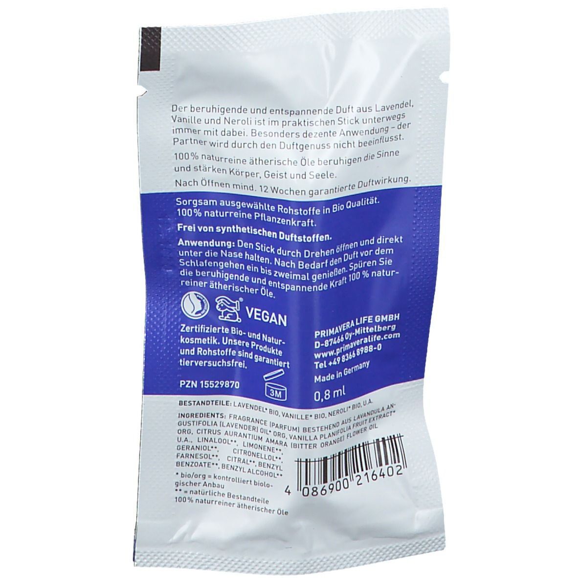 Primavera® Schlafwohl Gute Nacht Stick Bio