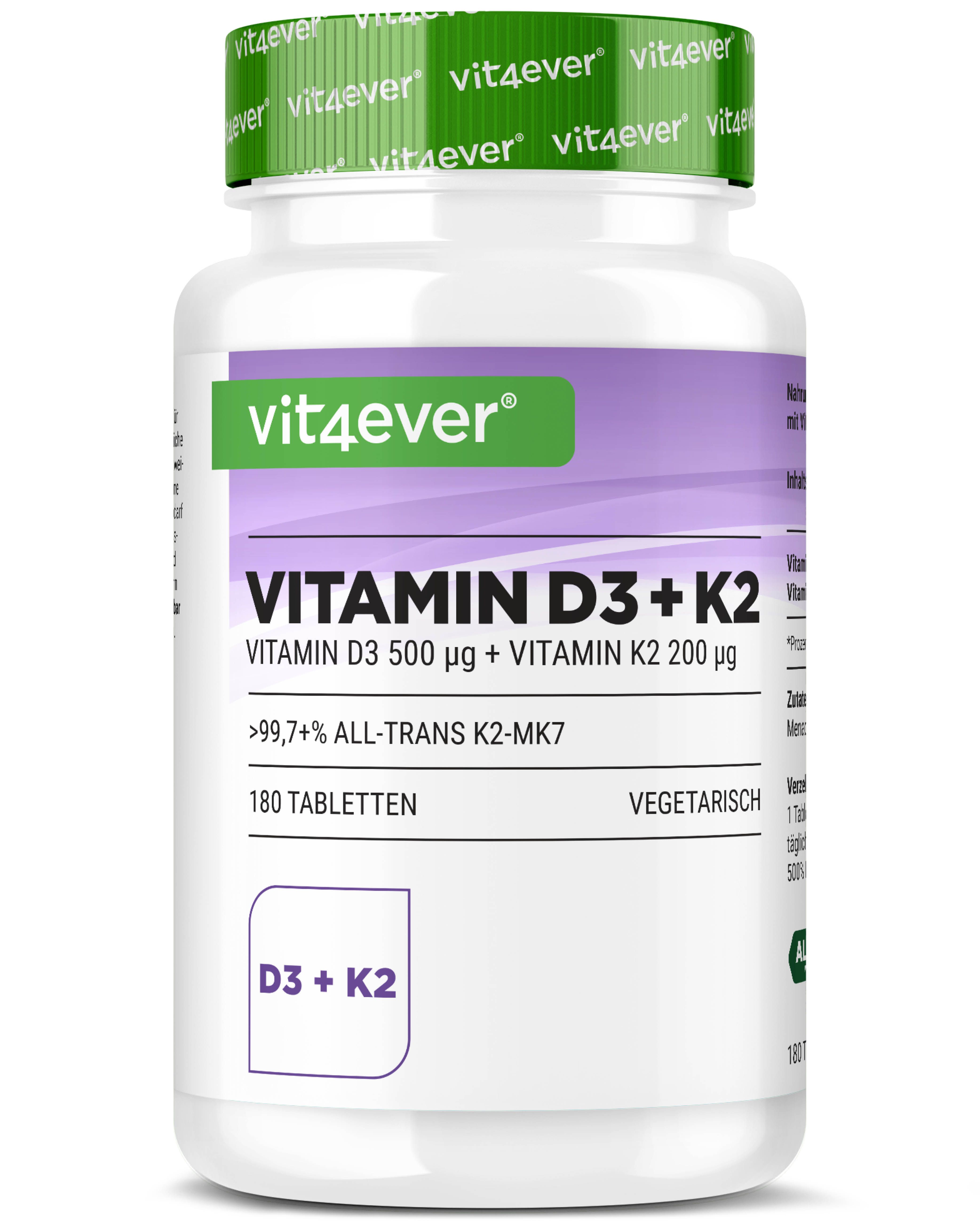 Vit4ever Vitamin D3 20.000 I.E. + Vitamin K2 200 mcg
