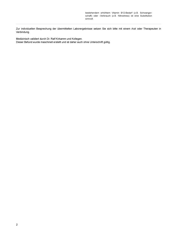 medivere Labordiagnostik Vitamin B12 Urintest