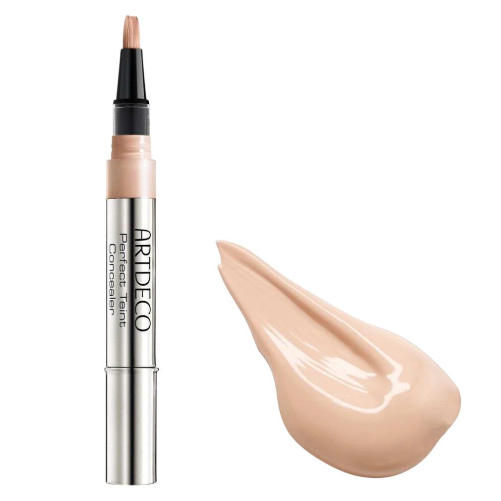 Artdeco Perfect Teint Concealer Stift mit einem Swatch der cremigen Textur in hellem Beige.