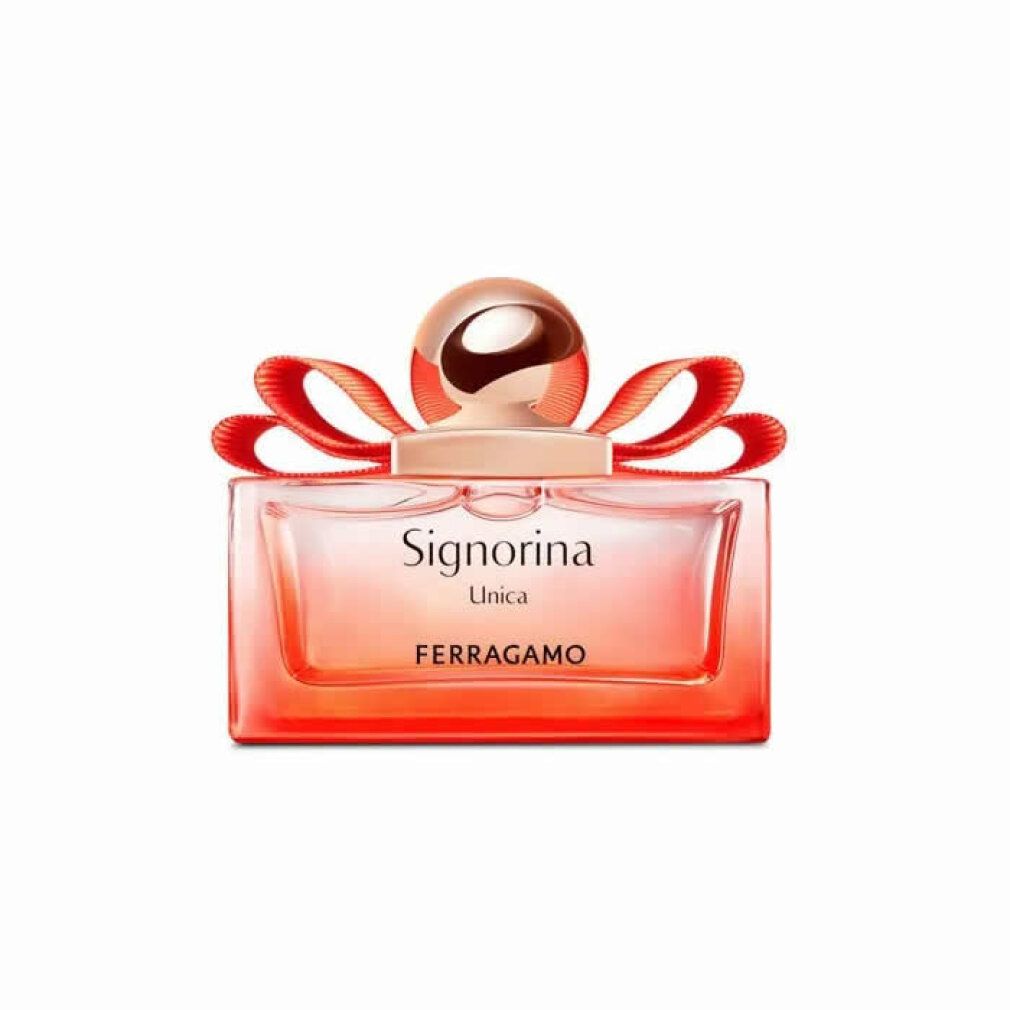 Salvatore Ferragamo Unica Eau de Parfum Vapo 50ml. Rechteckiger Flakon mit roter Schleife.
