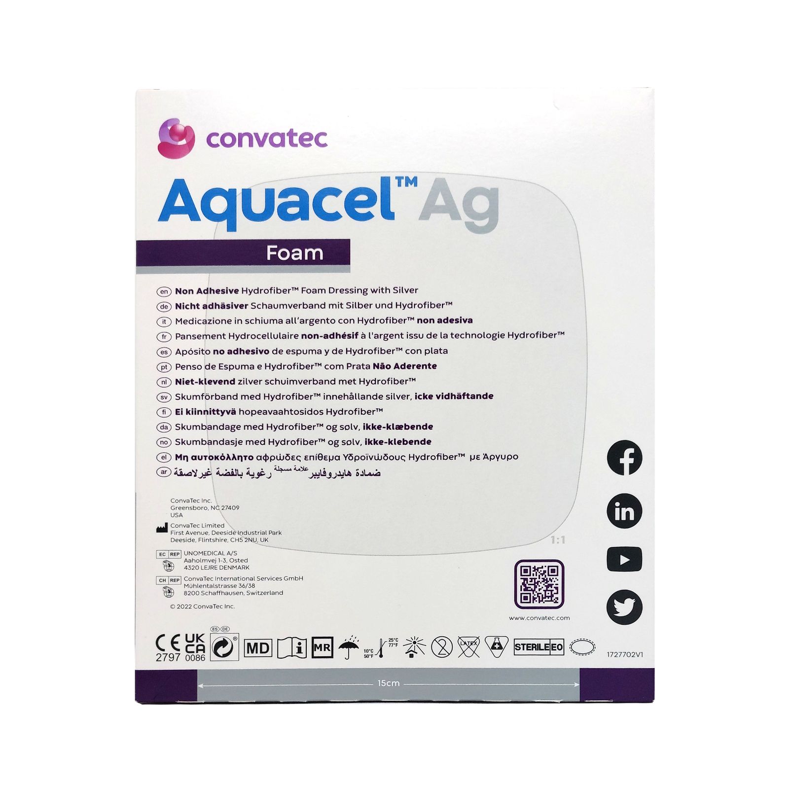 AQUACEL AG FOAM NADH 15X15
