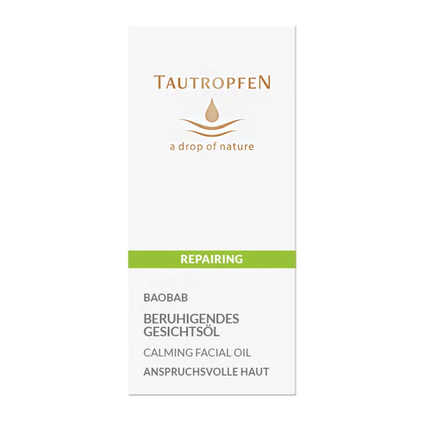 TAUTROPFEN REPAIRING Baobab Beruhigendes Gesichtsöl für anspruchsvolle, sensible Haut