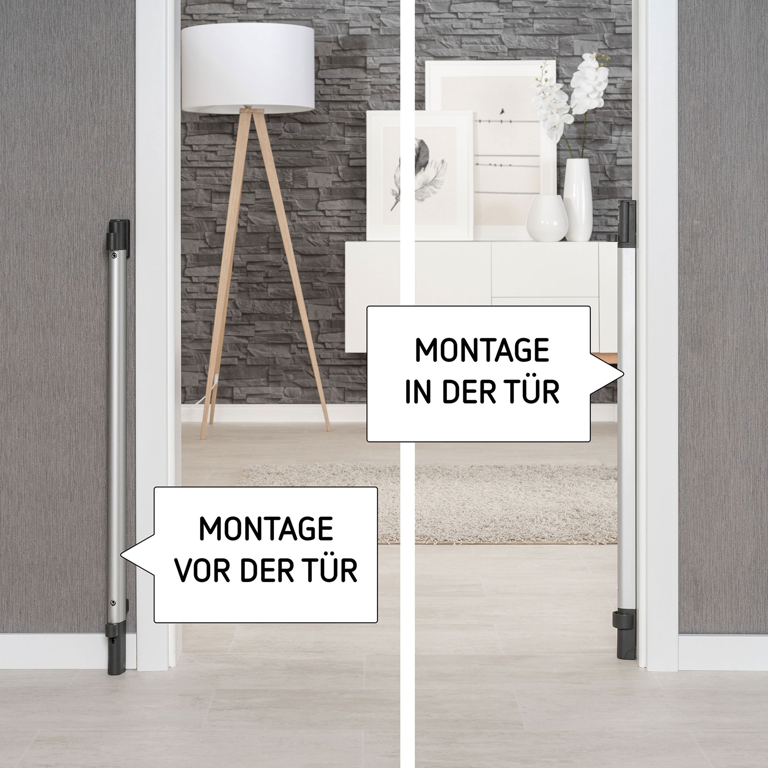 reer Trend DesignLine Tür-/Treppenwächter, Zum Schrauben, Holz, Breite 76 - 106 cm