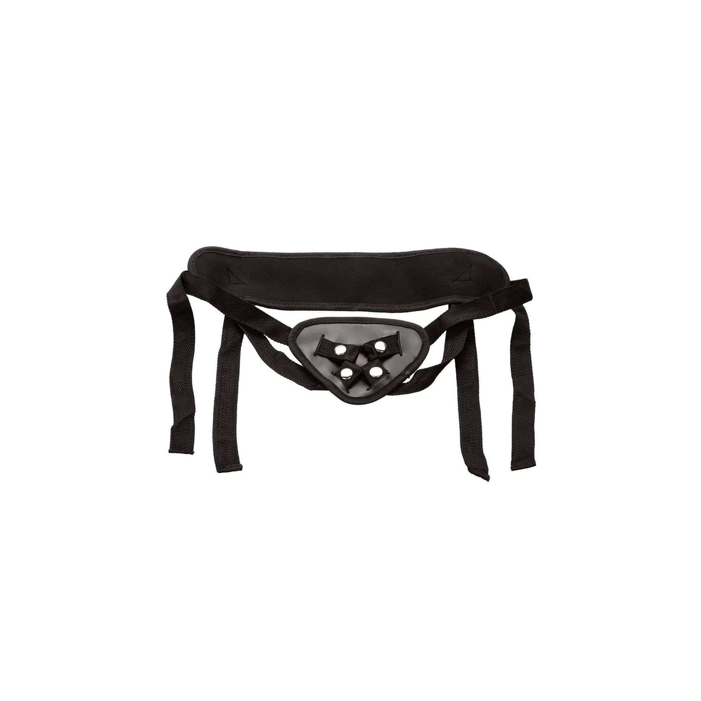 Schwarzes Harness für das CalExotics Boundless Pegging Kit. Mit Öffnungen für Dildos und Befestigungsriemen.