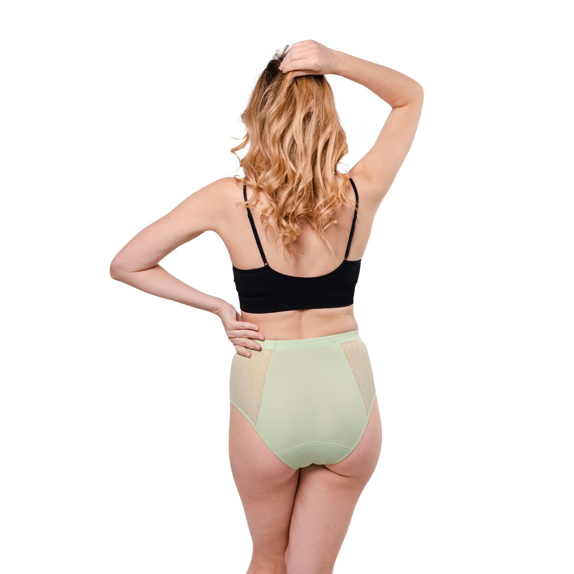 Periodenunterw�sche Recycled Lace Leaf High Waist (3er Multipack)