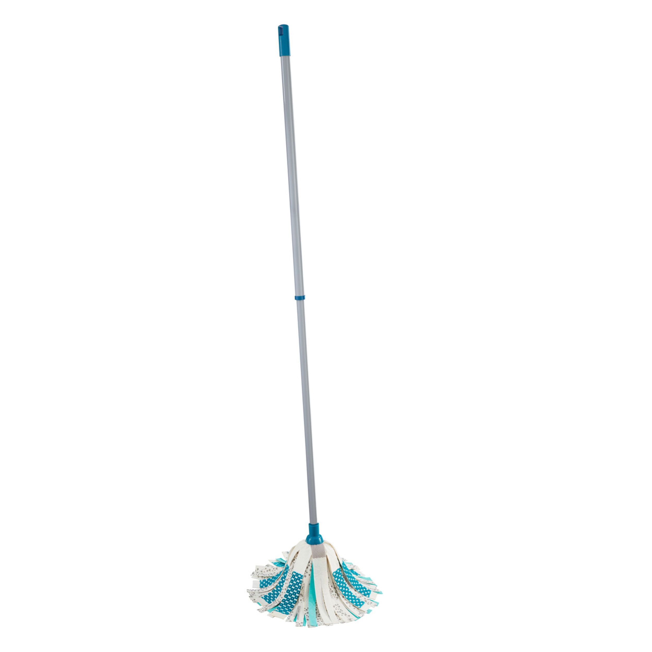 Leifheit Wischmopp Power Mop 3in1 Telescope, Bodenwischer mit Stiel, Kunststoff, Blau, Weiß